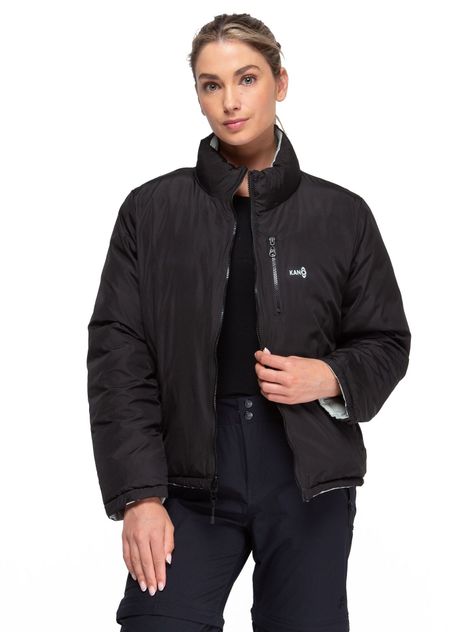 Parka Reversible Mujer Verde Agua / Negro Kano Alerce-3