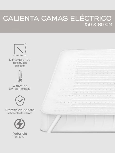 Calienta Camas Eléctrico Relan 150 x 80 cm - 3 Niveles-1