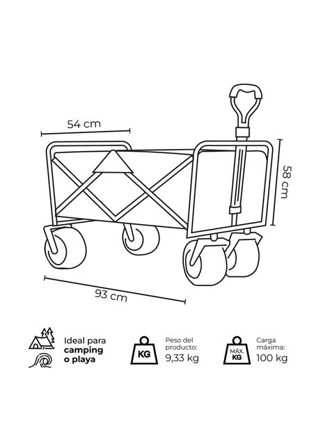 Carro Trolley Plegable Kano Sherpa Para Camping y Playa-3
