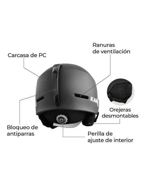 Casco De Ski y Snowboard Kano Artic 99 Negro Ajustable-2