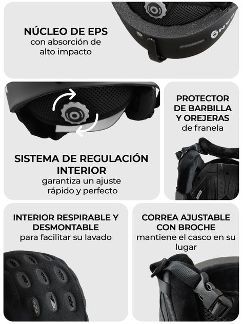 Casco De Ski y Snowboard Kano Artic 99 Negro Ajustable-3