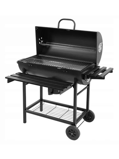 Parrilla Tambor a Carbón Relan BBQ Black con Tapa y Ruedas-0