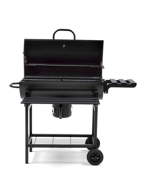 Parrilla Tambor a Carbón Relan BBQ Black con Tapa y Ruedas-5
