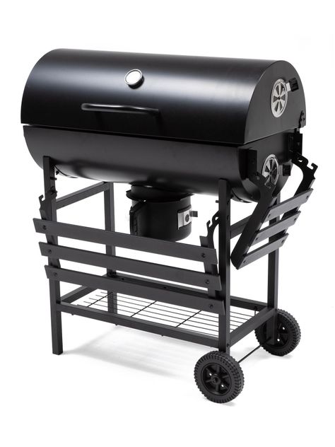 Parrilla Tambor a Carbón Relan BBQ Black con Tapa y Ruedas-6