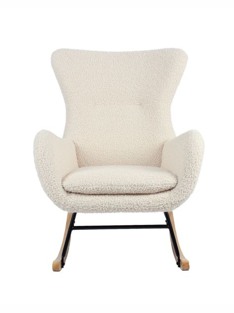 Sitial Mecedora Sherpa Relan Tavia Silla Individual Beige-0