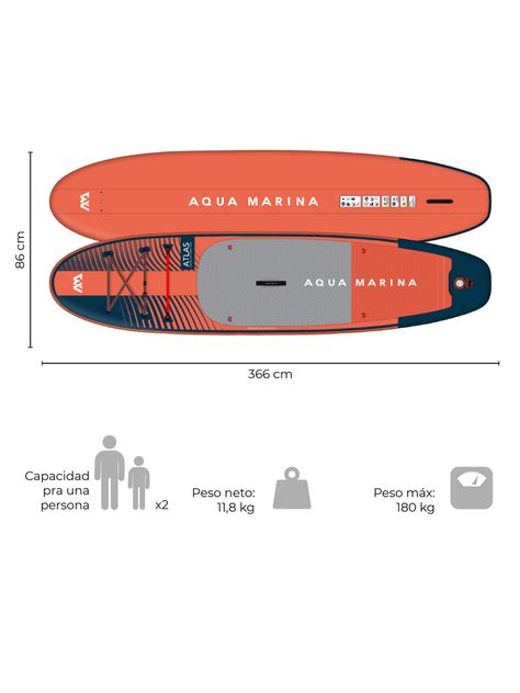 Stand Up Paddle SUP Inflable Atlas 12'0" Aqua Marina-3