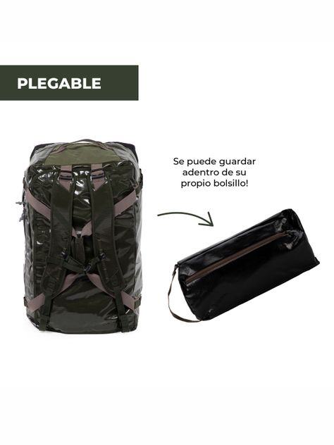 Bolso Mochila Impermeable Verde Kano Outdoor 80L Plegable-4