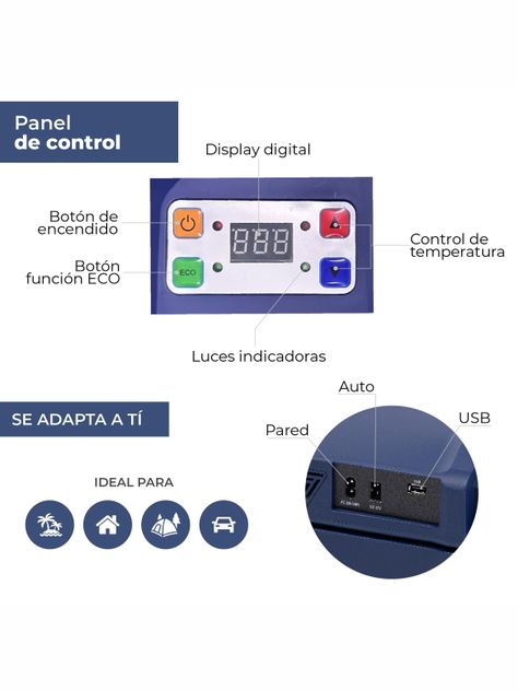 Cooler Eléctrico Portátil Kano Queulat Enfría y Calienta 33L-8