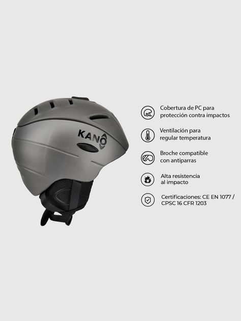 Casco De Ski y Snowboard Kano Patrol Gris Ajustable-2