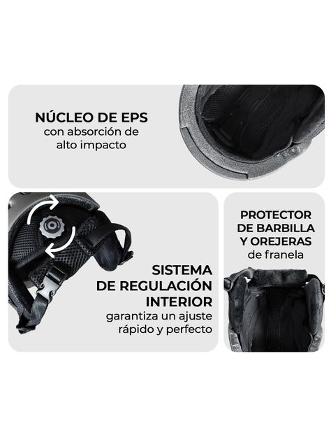 Casco De Ski y Snowboard Kano Patrol Gris Ajustable-6