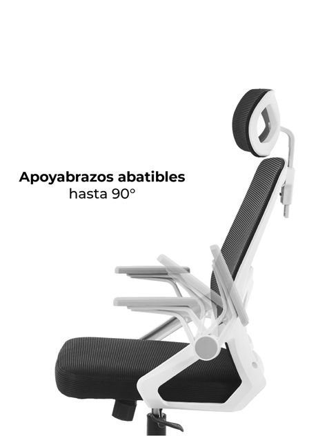 Silla de Escritorio con Cabezal Ergonomus Doha Blanco-2