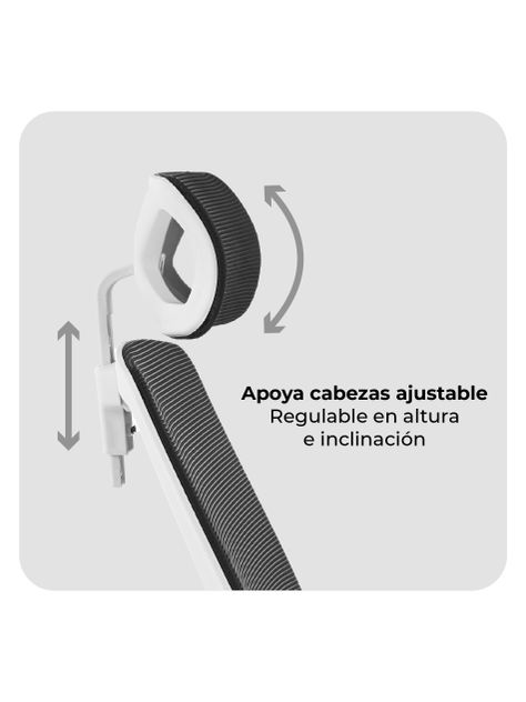 Silla de Escritorio con Cabezal Ergonomus Doha Blanco-4