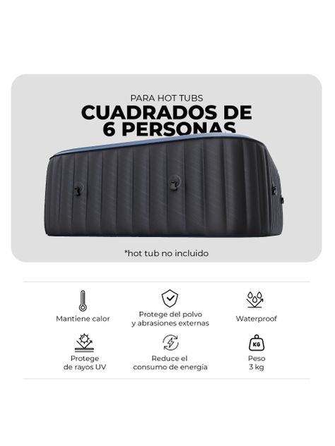 Cobertor Térmico MSPA para Hot Tubs Cuadrados de 6 Personas-3