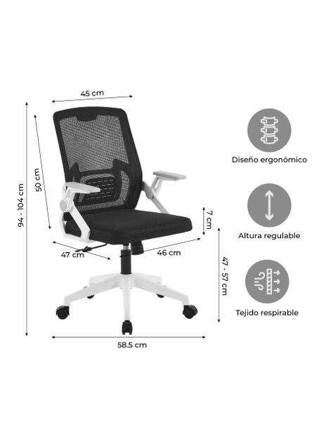 Silla de Escritorio Ergonomus Kobe Blanco Ergonómica-1