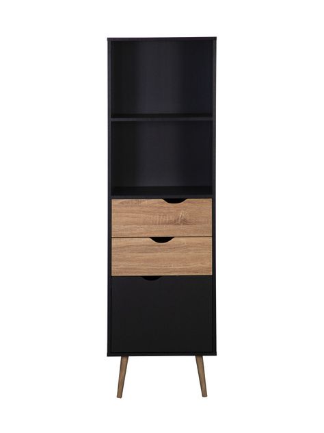 Estante Librero Top Living Gotemburgo Black Nórdico con Cajones-6