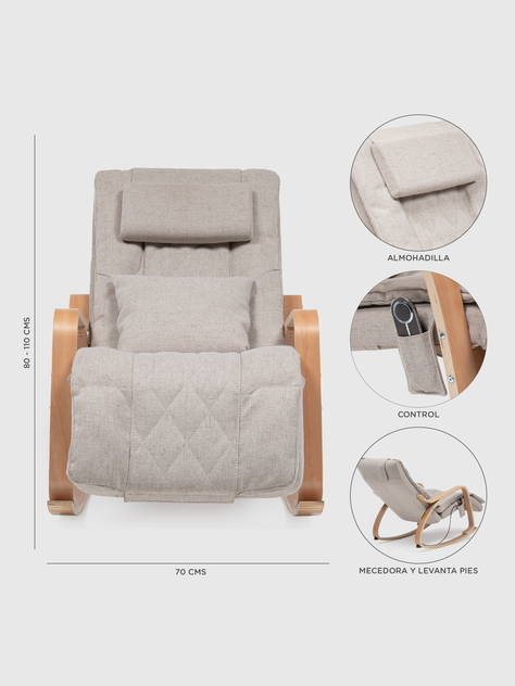 Silla Masajeadora Mecedora de Madera Relan-3