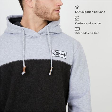 Polerón Gris / Ropa Kano / Poleron con gorro-1
