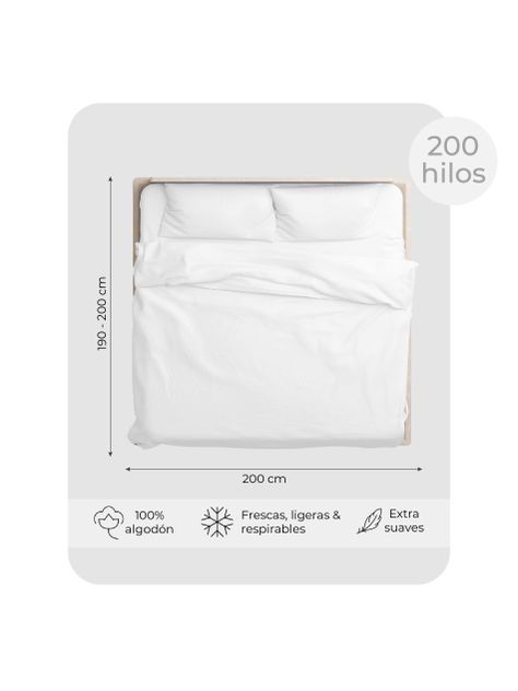 Sábanas Super King 100% Algodón Relan 200 Hilos Premium-1