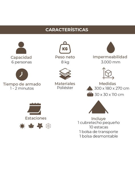 Carpa Enco Camping Automática Instant 6 personas Impermeable-3