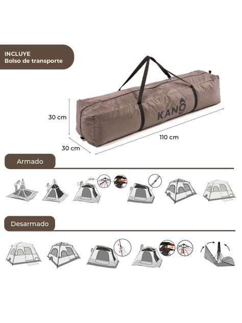 Carpa Enco Camping Automática Instant 6 personas Impermeable-4