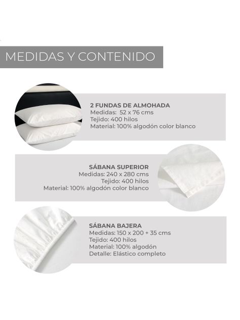 Sábanas Queen 100% Algodón Relan 400 Hilos Premium-5