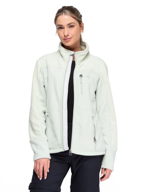 Chaqueta Polar Mujer Kano Canelo Verde Polerón Full Zip-0