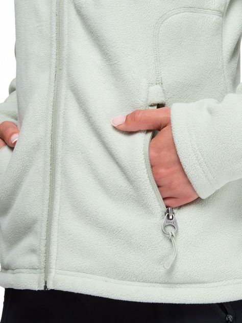 Chaqueta Polar Mujer Kano Canelo Verde Polerón Full Zip-4