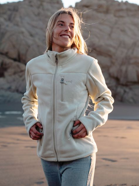 Chaqueta Polar Mujer Kano Canelo Verde Polerón Full Zip-8