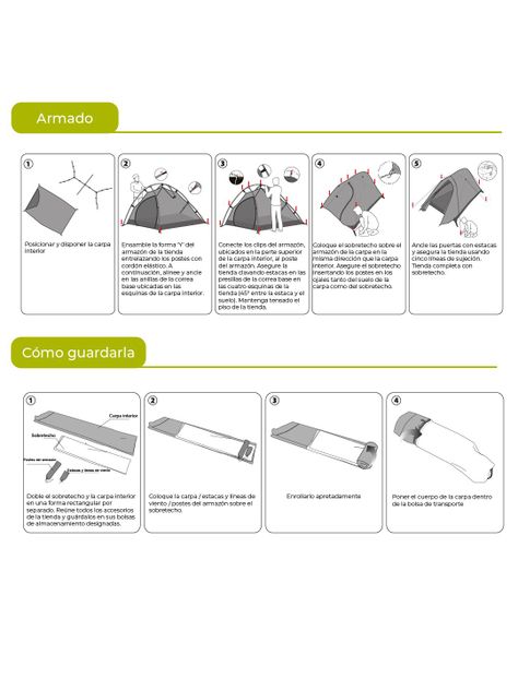 Carpa Técnica 2 Personas 4 Estaciones Camping Impermeable-7