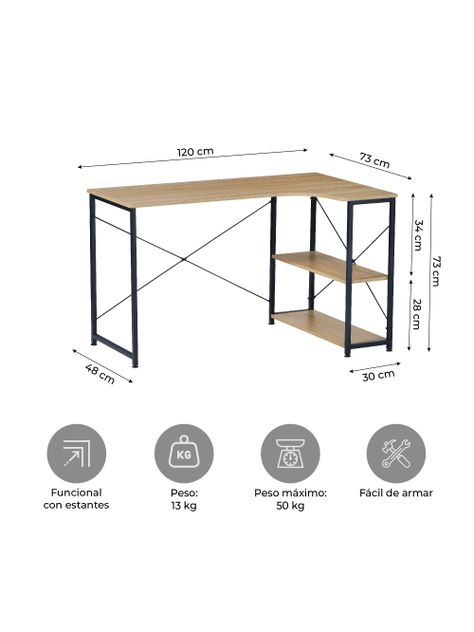 Escritorio con Estantes Top Living Desk 12 Industrial-2