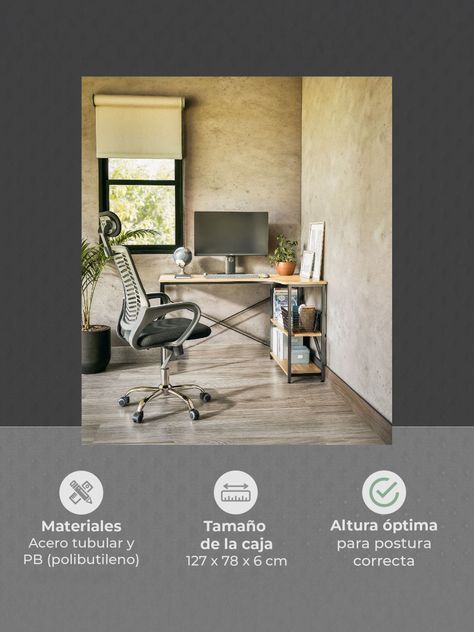 Escritorio con Estantes Top Living Desk 12 Industrial-3