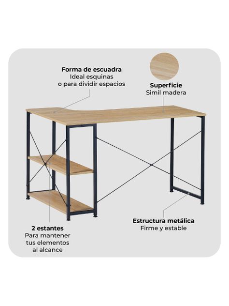 Escritorio con Estantes Top Living Desk 12 Industrial-4