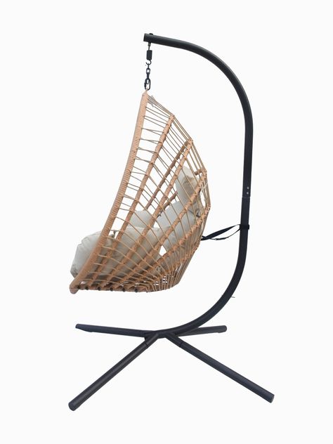 Silla Colgante Tulum de Mimbre para Terraza con Base-7