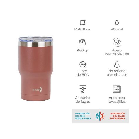 Termo Insulado Burdeo / Termo 400 ml Kano-2
