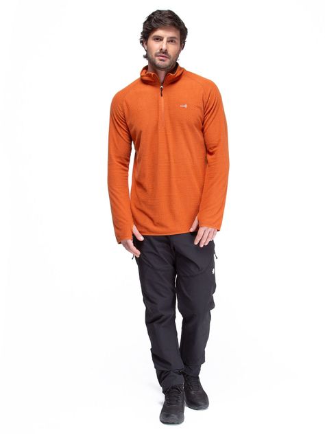 Poleron Hombre Nano Fleece Terracota Kano Tineo Deportivo-5