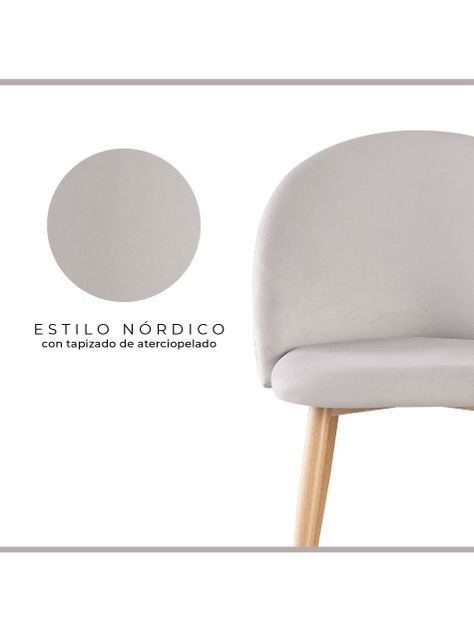 Set x4 Sillas de Comedor Top Living Dinka Cielo Terciopelo-3