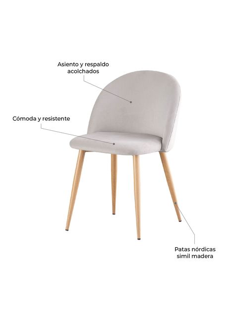 Set x4 Sillas de Comedor Top Living Dinka Cielo Terciopelo-4