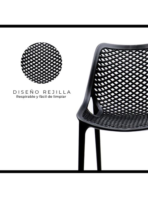 Set de 4 Sillas de Comedor y Terraza Relan Aira Apilables-3