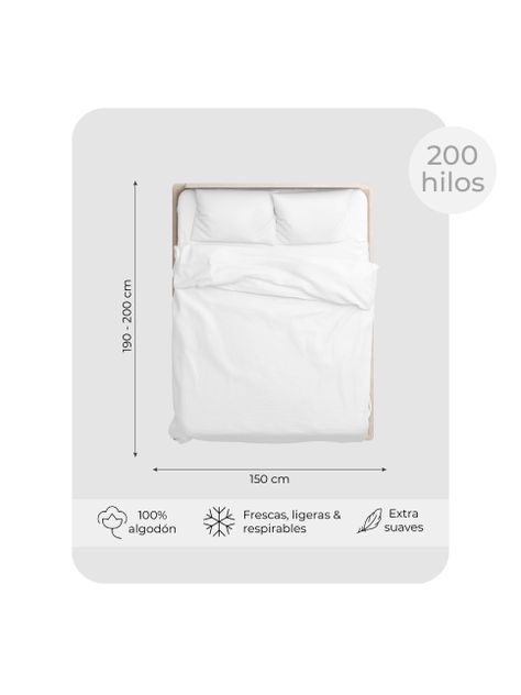 Sábanas Queen 100% Algodón Relan 200 Hilos Premium-1