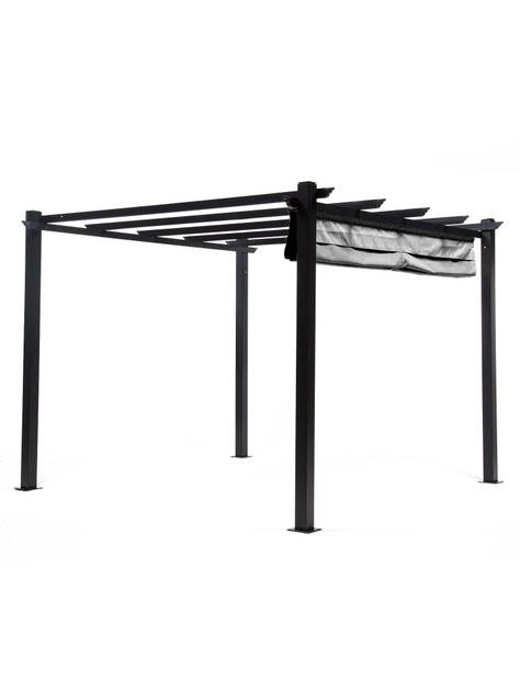 Pérgola Retráctil Gris Relan Tipo Romana Gazebo Toldo 3x3-4