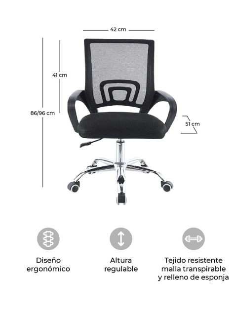 Silla de Oficina Mesh Relan Ergonómica Ejecutiva Giratoria-1