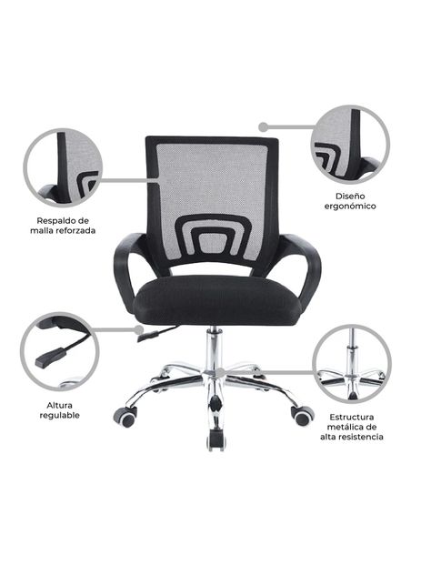 Silla de Oficina Mesh Relan Ergonómica Ejecutiva Giratoria-2
