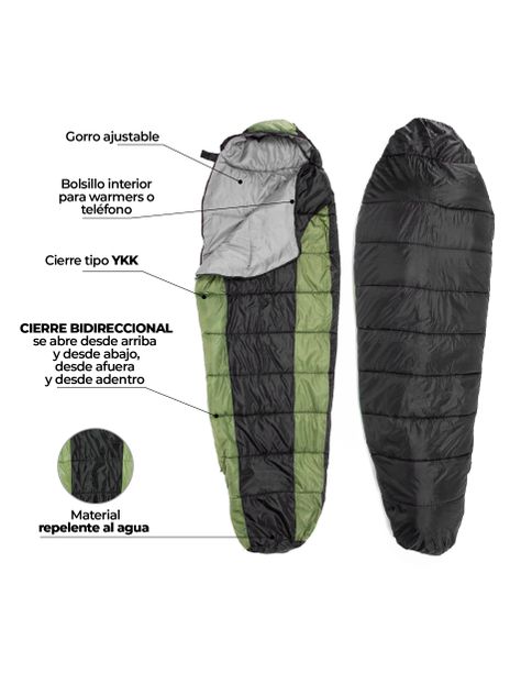 Saco de Dormir Kano El Plomo 0 / 5 / 15°C 1,2 Kg Verde-2