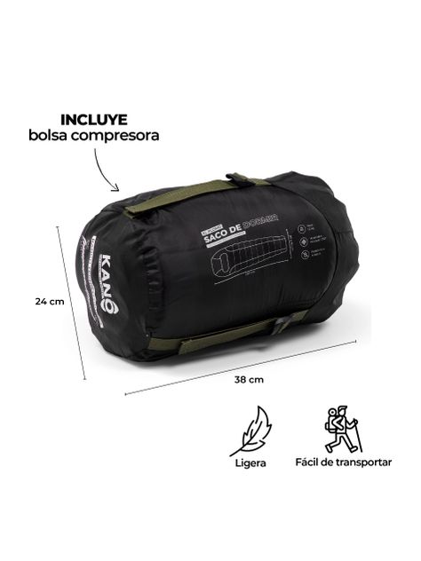Saco de Dormir Kano El Plomo 0 / 5 / 15°C 1,2 Kg Verde-3