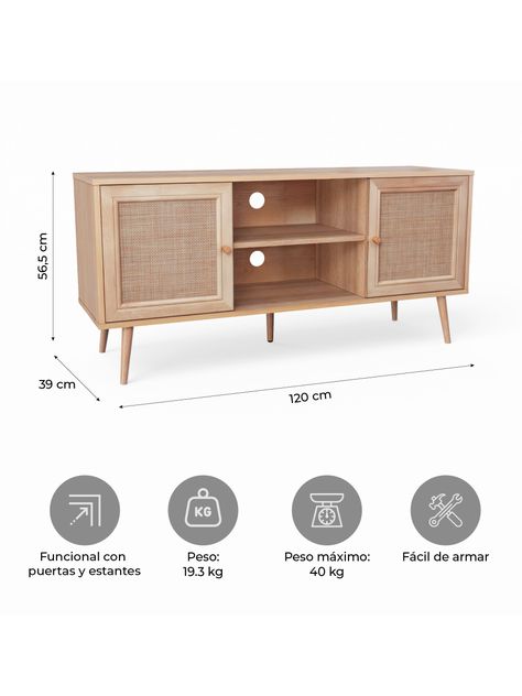 Rack de Tv de Ratán Top Living Bombai con Puertas-2