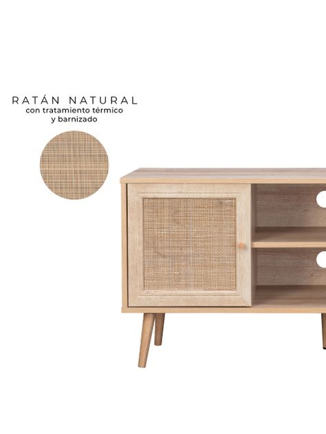 Rack de Tv de Ratán Top Living Bombai con Puertas-3