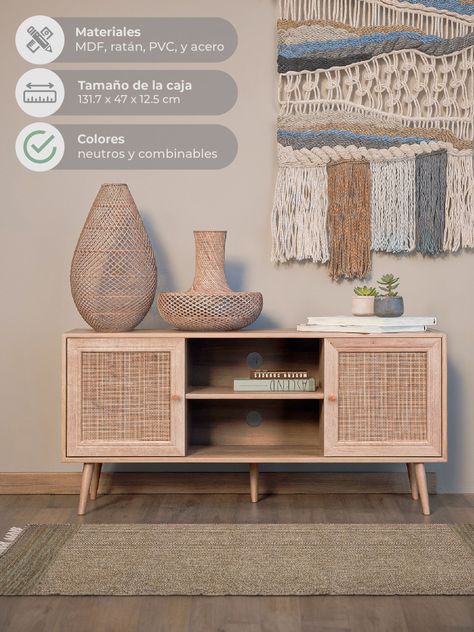 Rack de Tv de Ratán Top Living Bombai con Puertas-6
