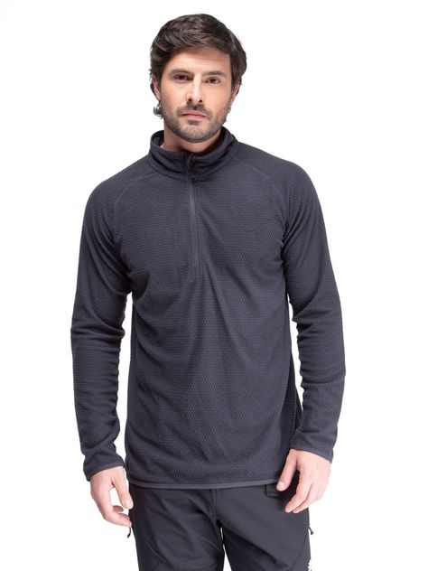 Poleron Hombre Nano Fleece Gris Kano Tineo Deportivo-0