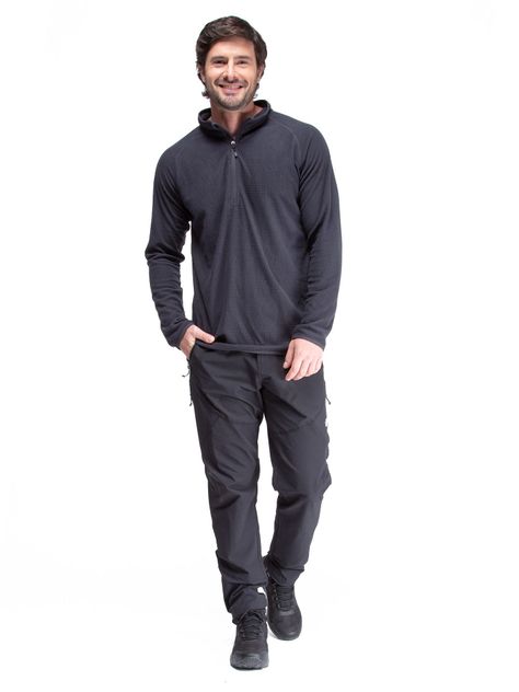 Poleron Hombre Nano Fleece Gris Kano Tineo Deportivo-2