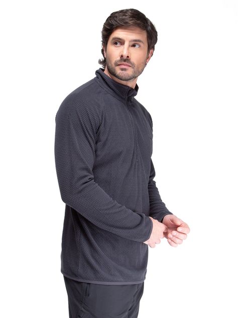 Poleron Hombre Nano Fleece Gris Kano Tineo Deportivo-9